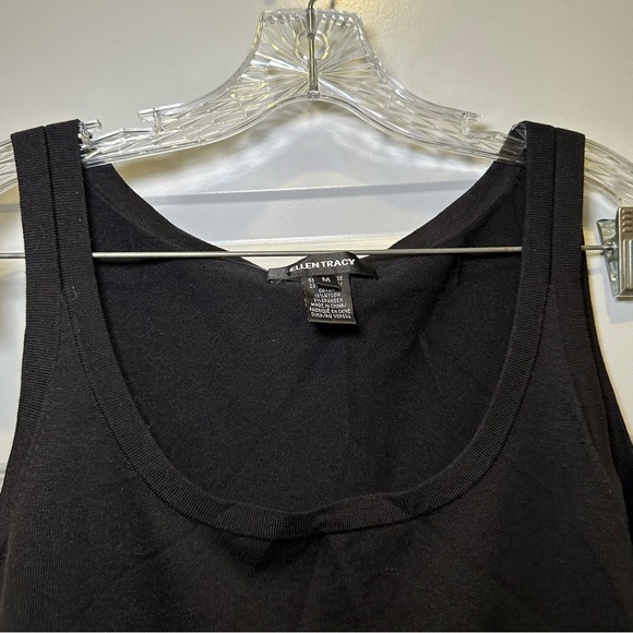 Ellen Tracy Black Knit Scoop Neck Sleeveless Tank size M - Picture 4 of 8
